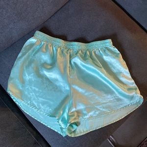 Silky mint colored shorts by American Apparel